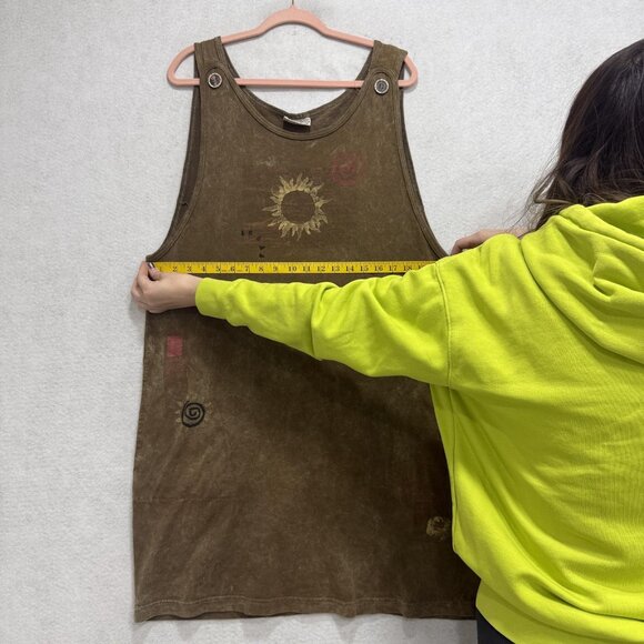 Liz & Jane Dress Womens Medium Large Brown Sun Print Sleeveless Boho Made USA - Picture 5 of 9